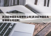 武汉区块链巨头有哪些公司[武汉区块链巨头有哪些公司招聘]