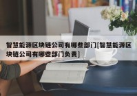 智慧能源区块链公司有哪些部门[智慧能源区块链公司有哪些部门负责]